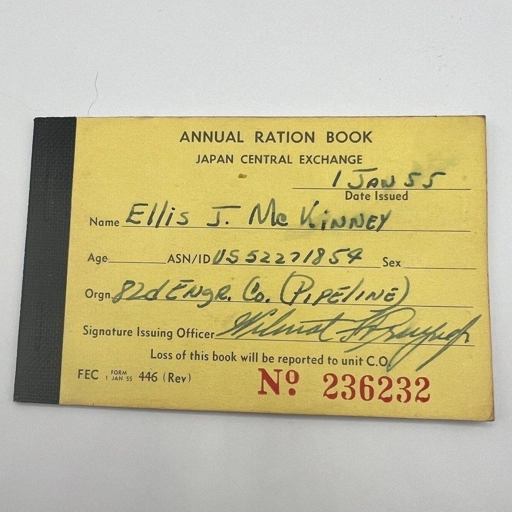Vintage 1955 Annual Ration Book Japan Central Exchange Booklet